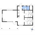 Floor plan showing bedroom and storage area with measurements.